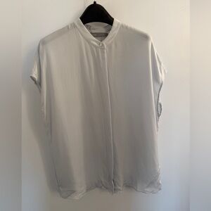 Vince Women's Silk Cap Sleeve Baby Blue Blouse